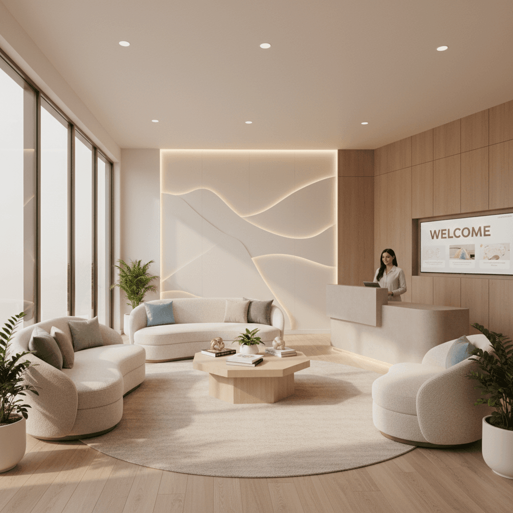 Welcoming modern dental clinic waiting area in Dibrugarh