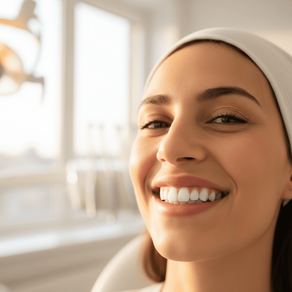 Patient confident smile