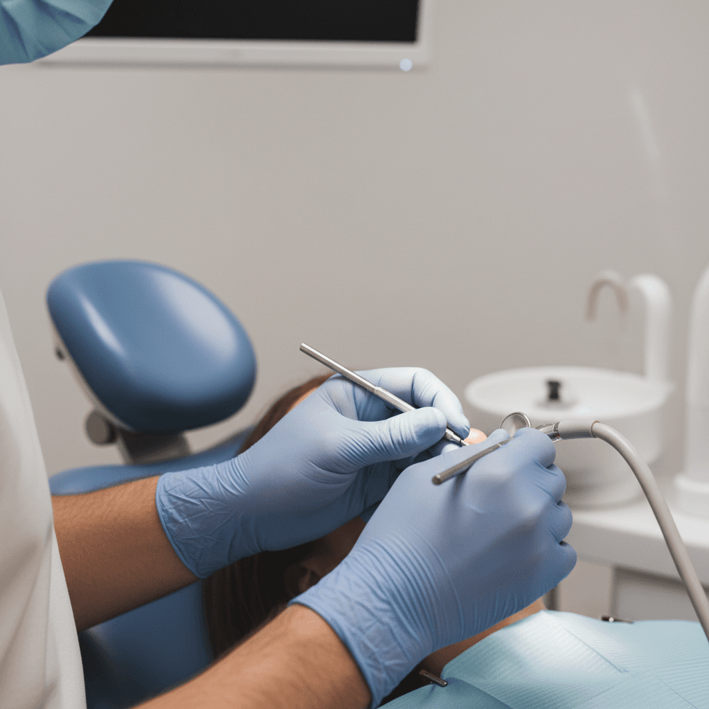 Dentist performing advanced dental treatment with precision