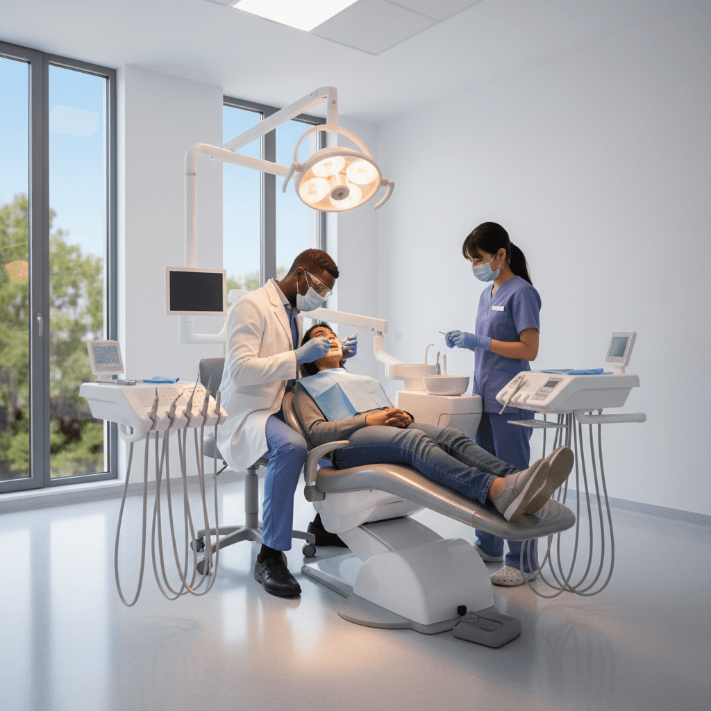 Dental treatment in progress